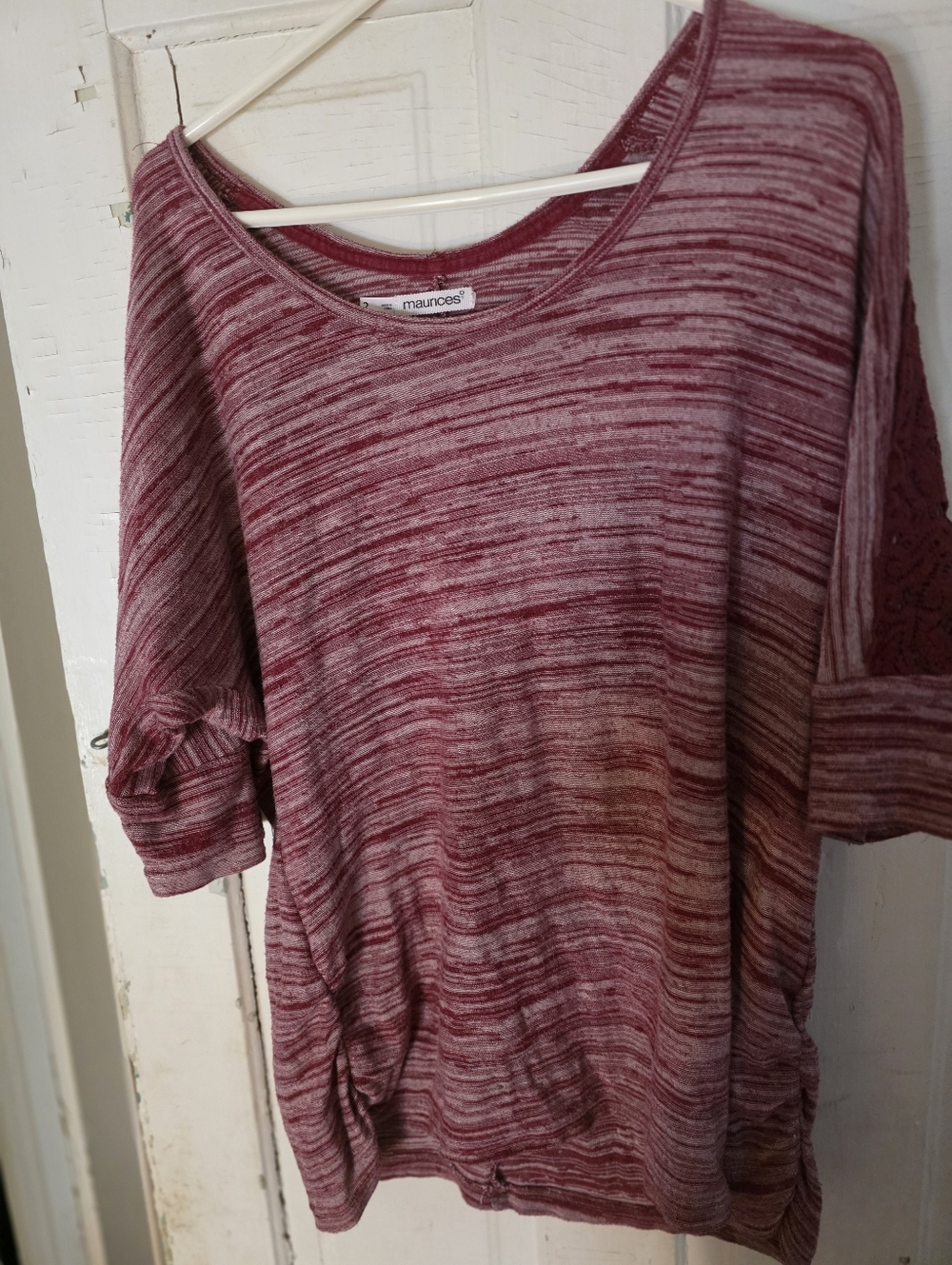 Maurices Heathered Rose Short-Sleeve Top